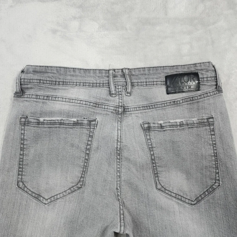 Valor Collective Jeans Mens 32x29 Gray Light Wash Slim Straight Stretch Denim